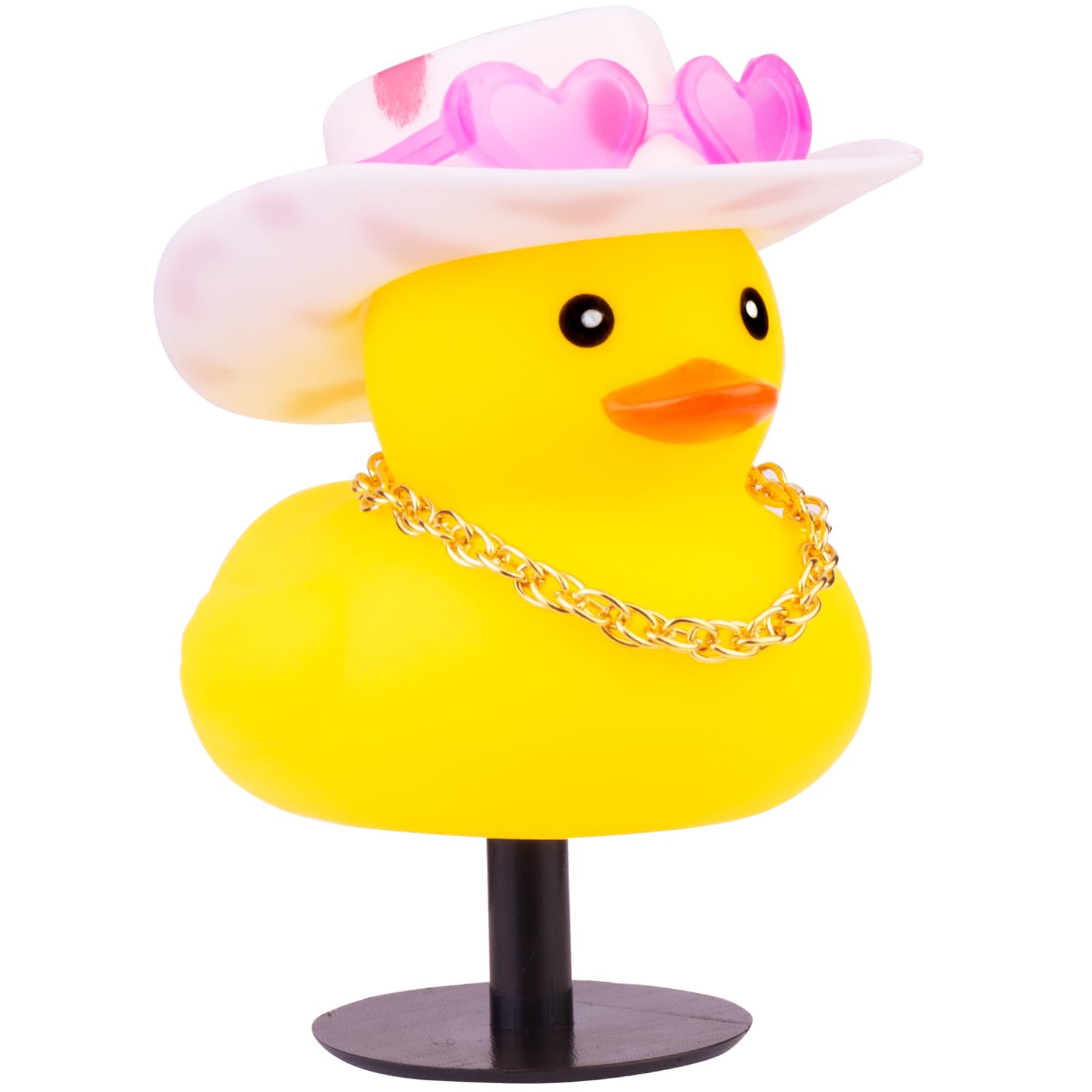 Canard en caoutchouc avec support de prise de canard et mini lunettes