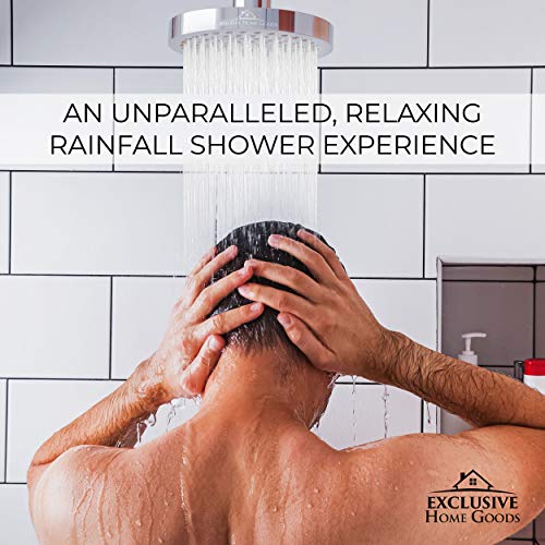 Heatsistence-Luxury Rainfall Shower Head - High-Pressure Showerhead Jets, Rain Shower Head Ant-Clog Silicone Nozzles (2.5 GPM, 6 Inch Diameter, Deluxe Chrome) by Heatsistence - Image 6