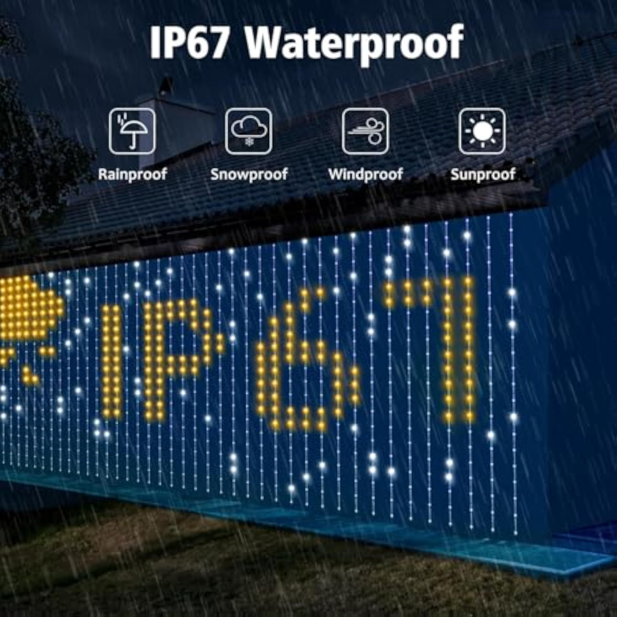 Smart LED Curtain Lights Bluetooth App Control, Animated RGB