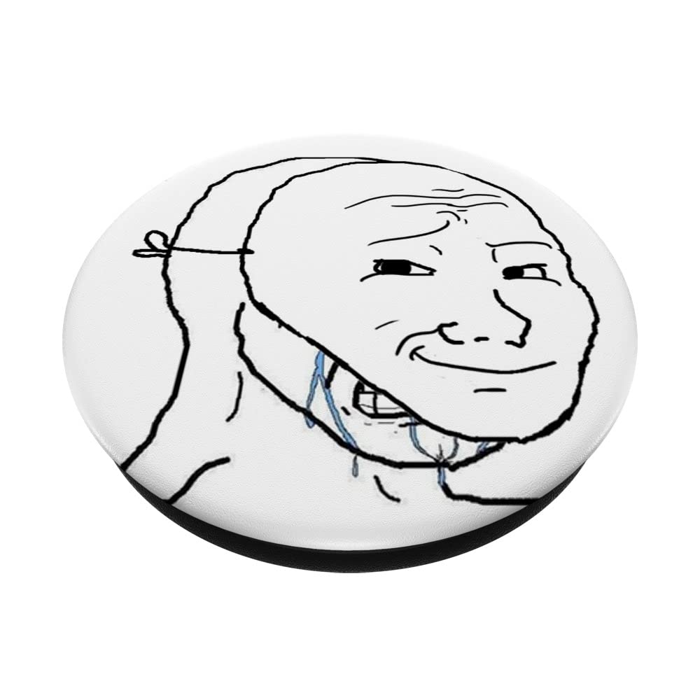 Amazon.com: Funny Meme sad mask happy wojac sketch line Art Design  PopSockets Swappable PopGrip : Cell Phones & Accessories