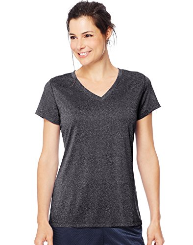 Hanes Women's Sport Women's Heathered Performance V-Neck Tee