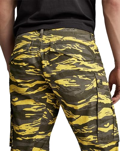 G-STAR Raw - Mens Rovic Zip 3D Regular Tapered Pants, Color Dk Lemon Tiger Camo, Size: 34W x 36L4