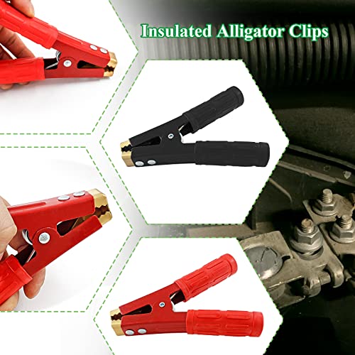 image for Qjaiune 2Pcs 600A Insulated Alligator Clips Electrical Heavy Duty Alli