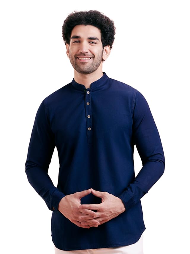 Kurta short en jean KISAH bleu S la solution pour un look d'été élégant