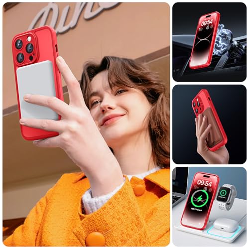 TOCOL for Phone 14 Pro Case, Compatible with Magsafe Charger, Full Camera Protection, Drop Protection, Translucent Matte Phone Case for iPhone 14 Pro 6.1 inch (Red) by TOCOL - Image 6