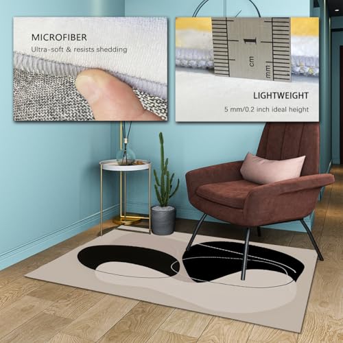 Tapis Nordic Mid Century salon rectangulaire doux 160x230cm