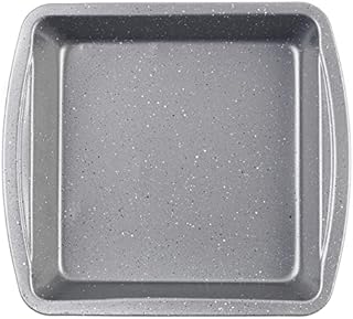 Progress BW08281EU Square Oven Pan, Non-Stick Roasting Tin, 26 cm, Metallic Marble Coated Carbon Steel, for Baking & Roasting Meat/Vegetables