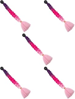 5 Peças Capacete Guarnição Trança Acessórios Para Motocicletas Trança Rabo De Cavalo Trançado Peruca Capacete Rabo De Cavalo Com Ventosa Capacete De Motocicleta Trança Peruca VICASKY