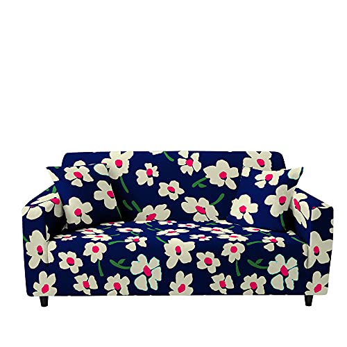 Highdi Copridivano Elasticizzato 3D Floreale – Fodera Universale Con Braccioli, Antiscivolo, Lavabile (Fiori Rosa, 2 Posti)