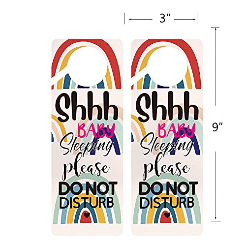 Funny Baby Sleeping Sign, Door Hanger, Funny Baby Room Decorative, 2 Pack, Double Sided, Ideal For Home, Bathroom, Bedroom, Baby Room #TOP1
