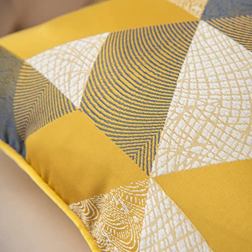 Yongliu Decorative Throw Pillow Cover Luxury Jacquard Pillowcase Satin Square Cushion Case Geometric Pattern Shams For Couch Sofa Bed Bedroom Living Room Gold 18 X 18 Inch #TOP2