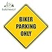 RSZHHL Pegatina de coche 13 cm x 13 cm Biker Parking Only Advertencia Pegatina Auto Motocicleta Parachoques Pegatina Caution Danger Car Sign