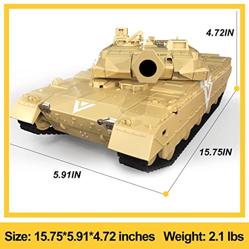 Remote Control Tank Japanese Tank Army Large Tank Boys Toy 10 Channel Sound And Light Remote Control Car, Children's Military Toys For Boys And Girls16 Inches Shooting Water Bombs… (Yellow) #TOP2