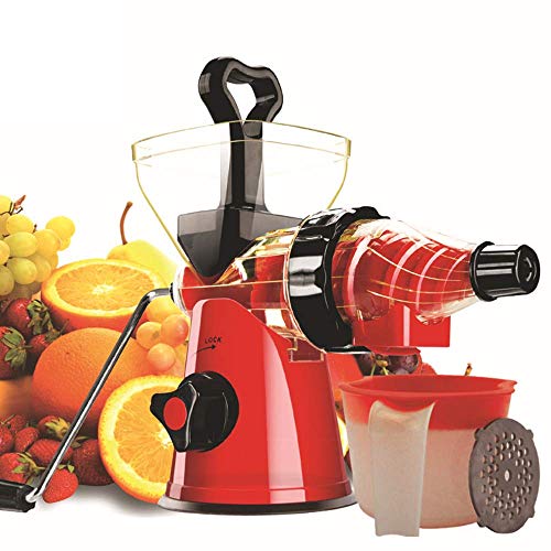 Juicer,Juicer Machine, Slow Masticating Juicer with Quiet Motor, Safe Lock, Reserve Function, Easy to Clean, with Recipes for Multiple High Nutrient Juice, red