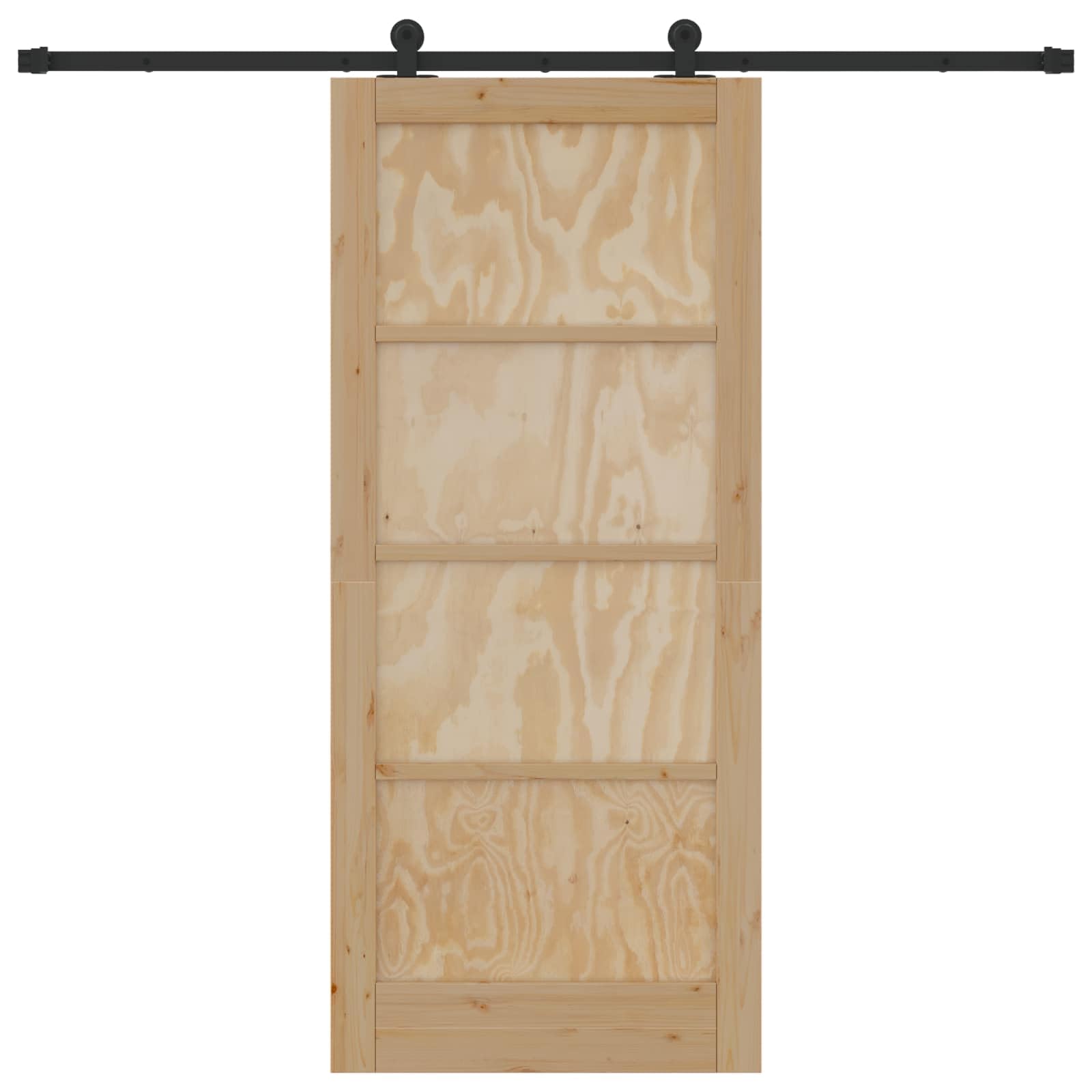 Drzwi przesuwne ORKDAL naturalne 86 x 198,5 cm lite drewno sosnowe z malowaną proszkowo stalową szyną i cichym systemem ślizgowym do pomieszczeń oszczędzających miejsce i łatwy montaż