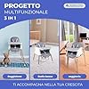 Mobiclinic® kids, Seggiolone pappa evolutivo, 3 in 1, Kiara, + sedia da gioco alto, Pieghevole, Cintura di sicurezza a 5 punti, Vassoio regolabile, 6-36 mesi, Fino 15 kg