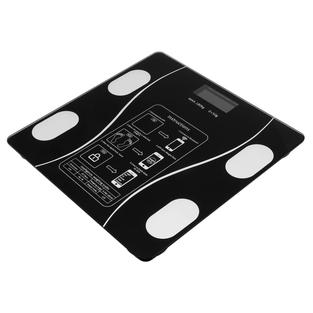 PLAFOPE Bilancia Impedenziometrica Digitale Ricaricabile Usb, 79 Dati Funzionali, Display LED Grande, Base Antiscivolo, per Casa