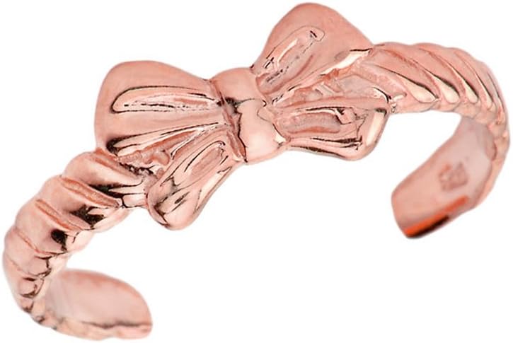 Fancy 10k Rose Gold Bow Tie Toe Ring