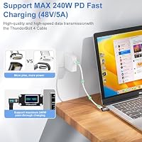 Digitales Display USB-C-Magnetadapter rechtwinklig PD240W 24-polig (2er-Pack) Spannung Strom Leistung LED-Display, Typ-C-Leistungsmesser Tester 90 Grad USBC 4 40Gbit/s 8K 60Hz für Thunderbolt 3/4 – Ansicht 5