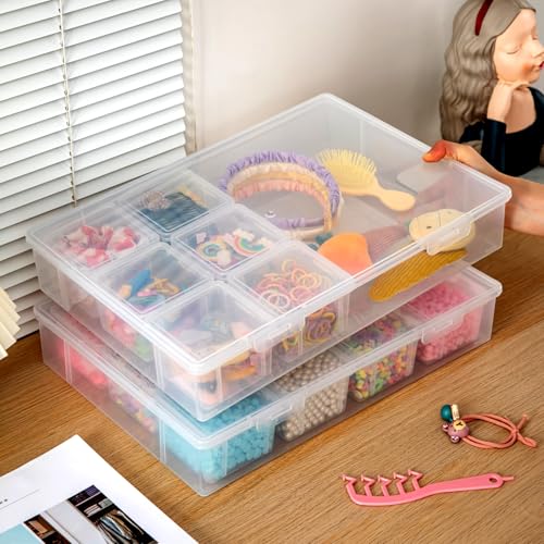 Image of Vidifor 13Pcs Extra Large Bead Storage Container with Hinged Lid, Craft Supply Case, Legos Storage. (1)