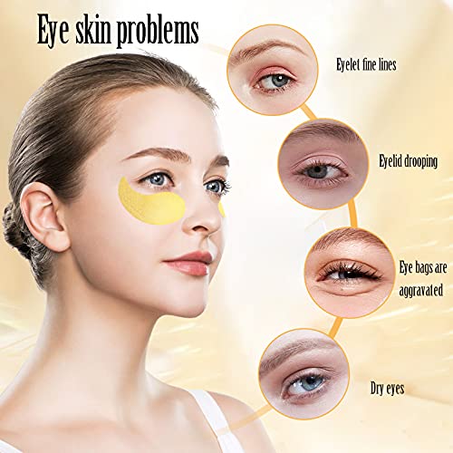 30 Pairs Under Eye Mask,24K Gold Eye Pads Against Dark Circles,Hyaluronic Acid & Collagen Eye Gel Pads,Anti Aging Eye Care Reducing Eye Bags,Puffy Eyes,Fine Lines,Moisturizing Under Eye Patches #TOP4