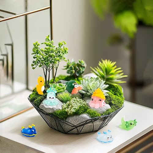 Image of JOYIN 50 Pcs Mini Ocean Resin Animals Figures, Mini Sea Animals Figurines for Aquarium Ornaments Decorations, Cute Garden Accessories, Birthday School Slime Charms for Crafts, DIY Miniature Scenes
