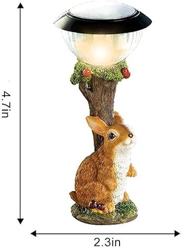 Miniatura 3 de Yosoo Estatua de jardín, estatua decorativa de conejo, estatua de luz solar para decoración de jardín al aire libre (marrón)