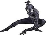 JTeena Black Superhero Costume for Kid Adult - Halloween Spider Costume Suits Halloween Cosplay Costumes