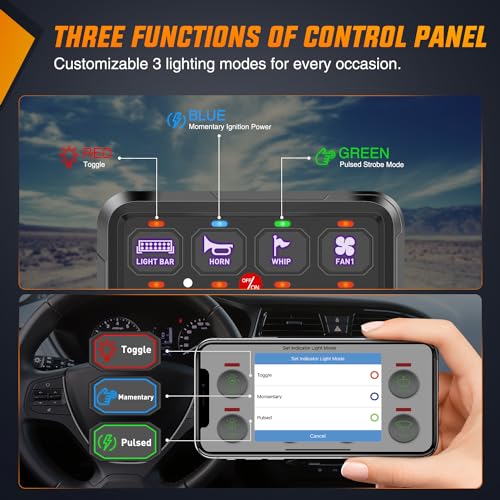Image of Nilight 8 Gang Switch Panel Relay System w /APP Control Automatic Dimmable | RGB Backlight Panel Circuit Control Fuse Wiring Harness ON Off LED Switches Pod for 12V 24V Cars Trucks Campers SUV