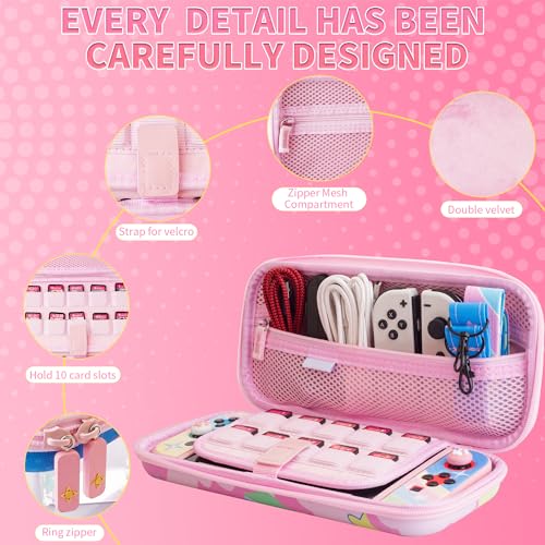 HYPERCASE Linda capa de transporte compatível com Nintendo Switch, capa de viagem à prova d'água co