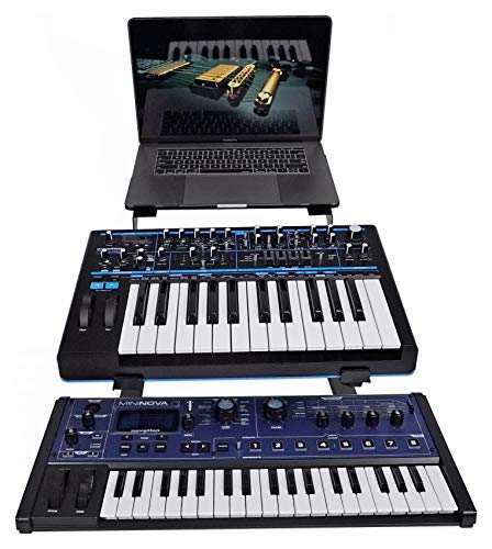 Rockville ROCK2D2 Adjustable Dual Shelf Dj Controller Midi Keyboard Laptop Stand thumb #3
