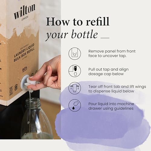 Wilton London Lavender Eco-Friendly Gentle Fabric Conditioner 160 Washes (4L) Refill - Vegan Plant-Based Biodegradable Natural Fabric Softener - Packed with Essential Oils for Long Lasting Fragrance - Image 6