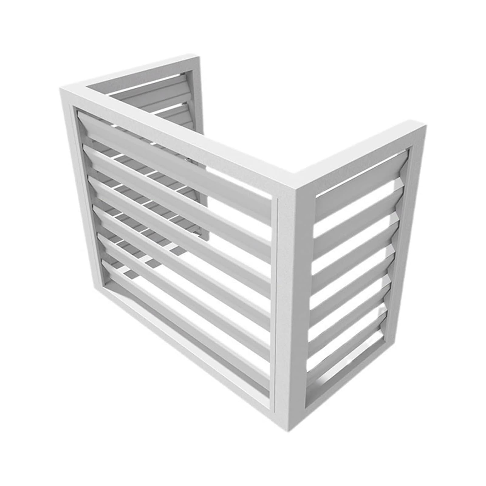 Dnowegas ondenser cover aluminum air conditioner fence heat pump cover air source heat pump cover air conditioner privacy fence White No Top L120*W70*H150(5P)