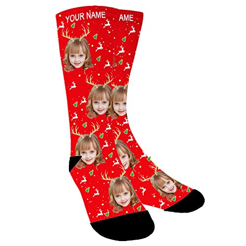 ABIsedrin Calcetines personalizados, calcetines divertidos con foto, Calcetines Navideños, regalo del día del padre, cumpleaños, día de Navidad, Estilo 4 Cover