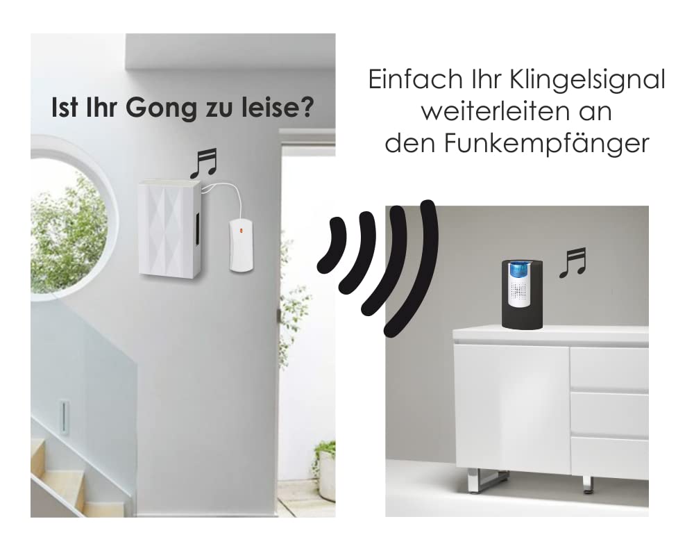 Gongsignal Weiterleitungs System VIBRATION KOMPLETT SET Klingelton per Funk  weiterleiten Trklingelsignal Klingelsignal per Funk weiterleiten :  Amazon.de: Baumarkt