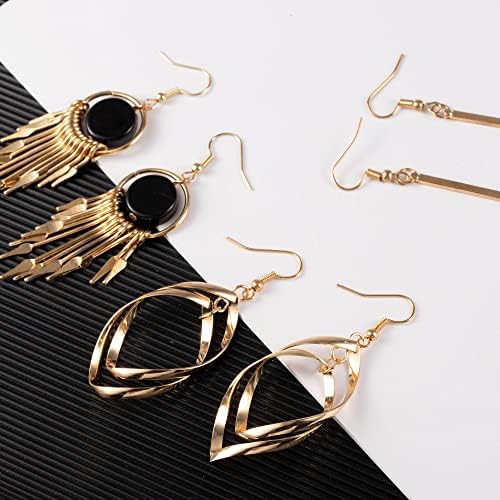 Dangly Earrings for Women Drop Earrings for Women Long Drop Tassel Earrings Gold Earrings Set Dangly Earrings Pack
