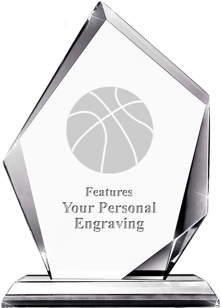 Crown Awards Customized Crystal Trophy, 6" H Personalized Apex Award with Custom Engraving Prime