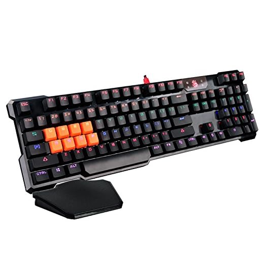 B720 Light Strike Optical Gaming Keyboard (Smooth/Linear) - Comfort Wrist pad - Faster Than Mechanical - 0.2ms Key Response Neon LED Backlit - Water Resistant [LK Black]