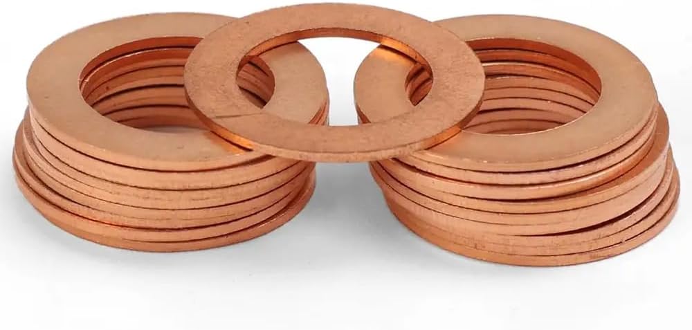 Aluminum Copper Washer Engine Oil Drain Plug Sealing Gaskets 15x M8 Compatible with Automotive Motorcycle Parts 94109-14000 Replacement 94109-14000(Copper 22x22x1mm)