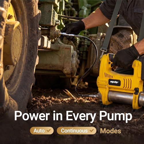 Image of Cordless Grease Gun Compatible with DeWalt 20V Battery(Tool Only), Battery Powered, 10,000 PSI Brushless Motor, 5-Speed Variable Flow, 14 oz Grease Cartridge, 30 inch Flexible Hose, Low Voltage Protection
