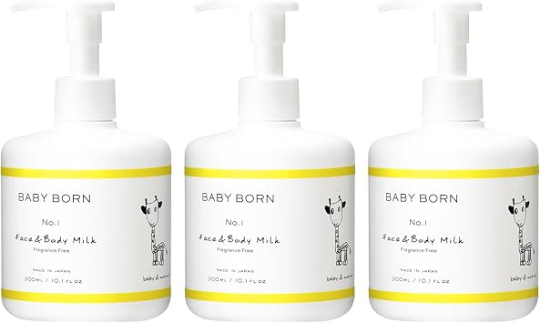 BABY BORN Baby Born Face & Body Milk Fragrance-Free 3-Piece Set Akiko Higashihara