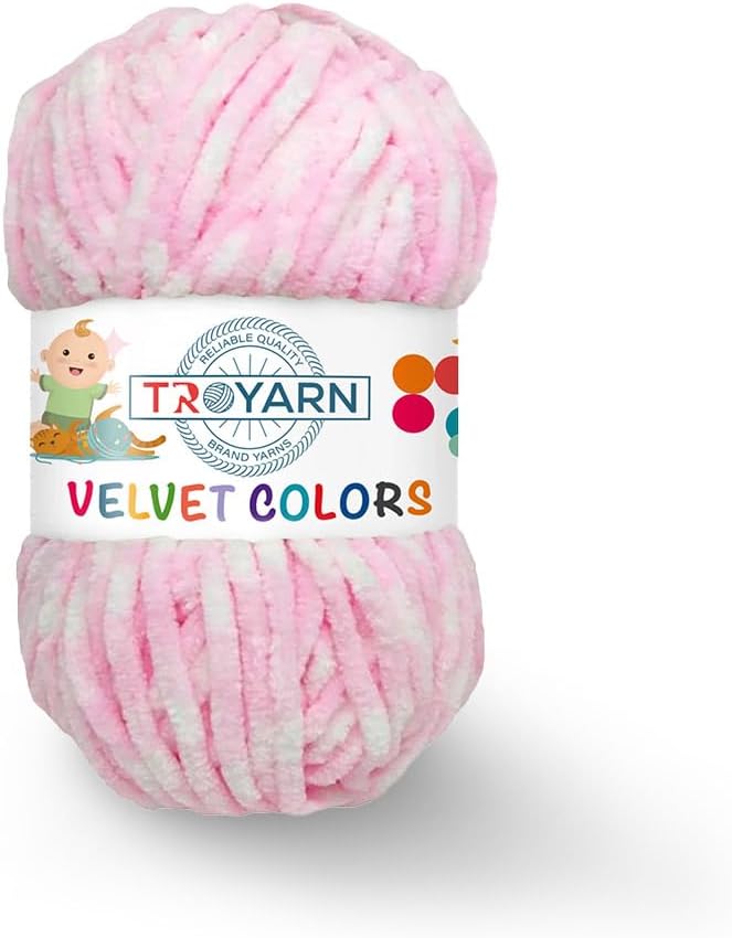 Troyarn Velvet Colors Chenille Baby Blanket Yarn Amigurumi Yarn for Crocheting and Knitting Super Bulky 100 gr (131 yds) (10224) Troyarn Velvet Colors Chenille Baby Blanket Yarn Amigurumi Yarn for Crocheting and Knitting Super Bulky 100 gr (131 yds) (10224)