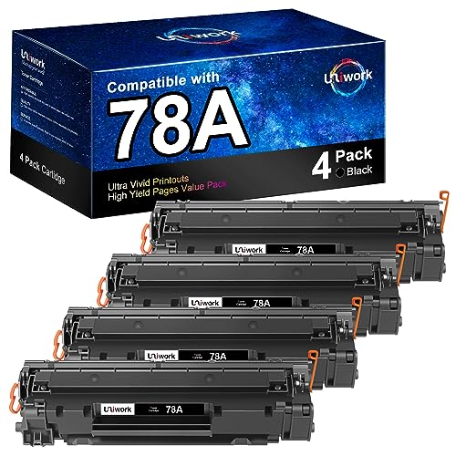 Uniwork Cartucho de tóner compatible de repuesto para HP 78A CE278A para bandeja de impresora Laserjet Pro P1606dn M1536dnf P1566 P1560 P1606 M1536, 4 negros