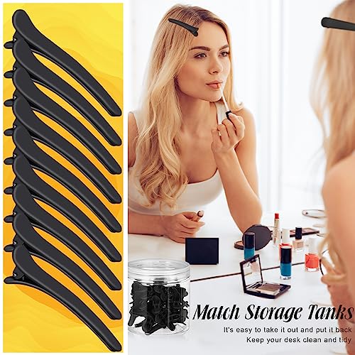 24 Pcs Hair Sectioning Clips Hair Clips For Styling Alligator Hair Barrettes Pins Plastic Duck Billed Alligator Hair Clips Duck Teeth Hair Accessory For Women With Container, 2.95 Inch (Black) #TOP5