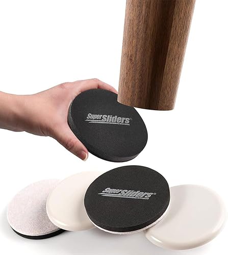 Miniatura 2 de 32 deslizadores redondos grandes para muebles, almohadillas de 3.5 pulgadas, protectores de suelo súper deslizantes de 3 12 pulgadas, redondos,