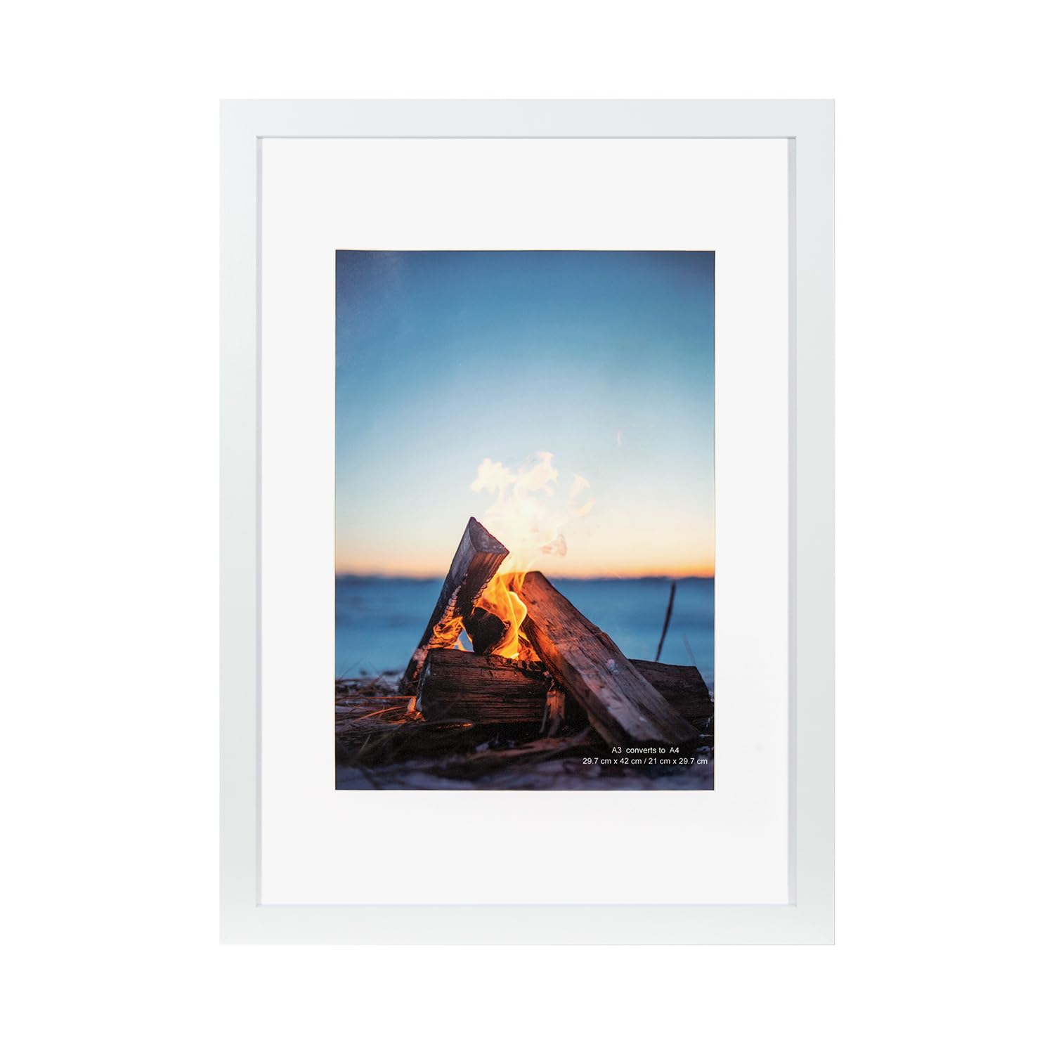 Scholar Tree White A3 Photo Frames, Wooden Picture Frames A3 with Mount for A4 Frame, Wall Mountable…