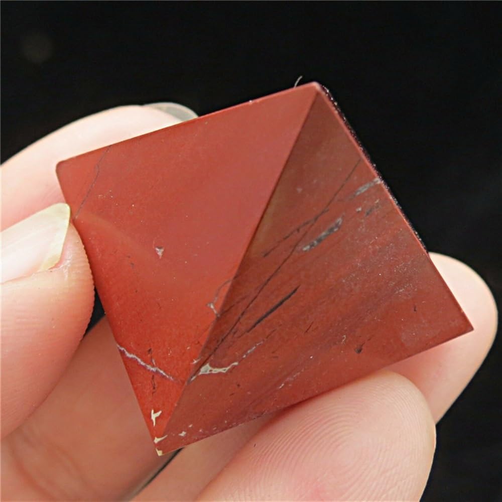 KatLin Natural Chicken Blood Jade Quartz Crystal Pyramid Ornaments (Size : 40 mm)