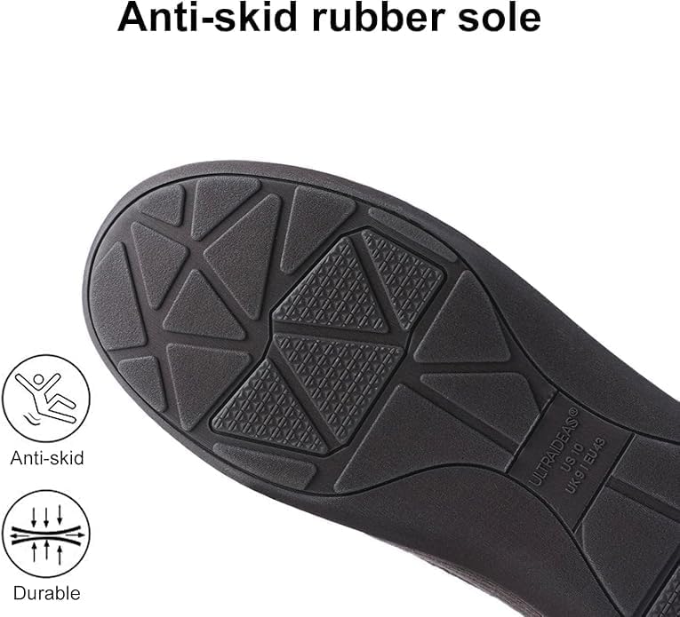Image of ULTRAIDEAS Men's Moc-Toe Slippers Loafer House Shoes Indoor Outdoor Memory Foam with Breathable&Warm Knit Upper