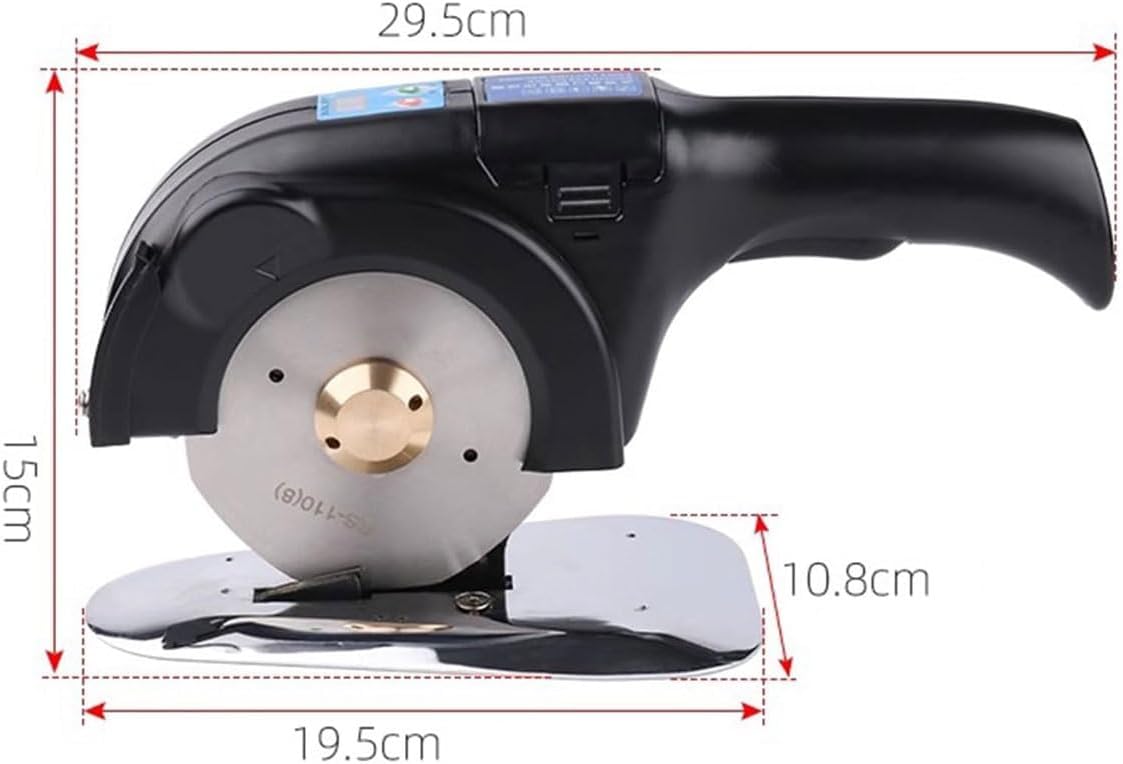 Electric Rotary Fabric Cutter, Cordless Cutting Machine with 2 Battery, 40mm Max Cutting Thickness, 100/110/125mm Blades, Handheld Electric Fabric Scissors,for Leather Carpet Textiles(100)