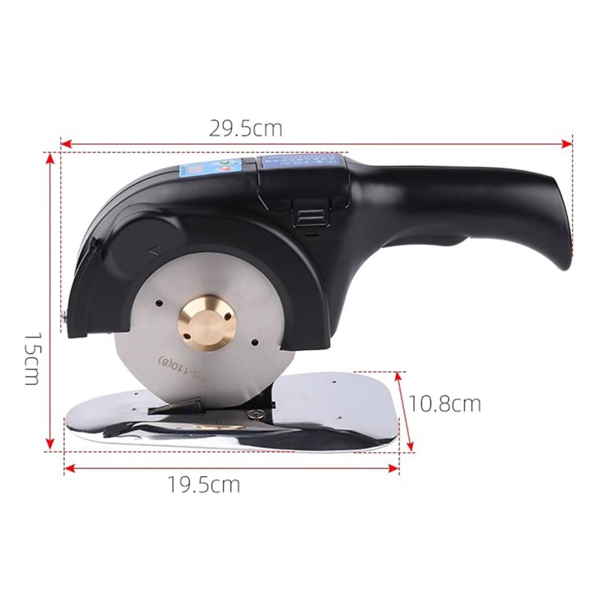 Cortadora eléctrica rotativa de Tela, máquina de Corte inalámbrica con 2 baterías, Grosor de 40 mm, Tijeras de Mano para Cuero, alfombras y Textiles.